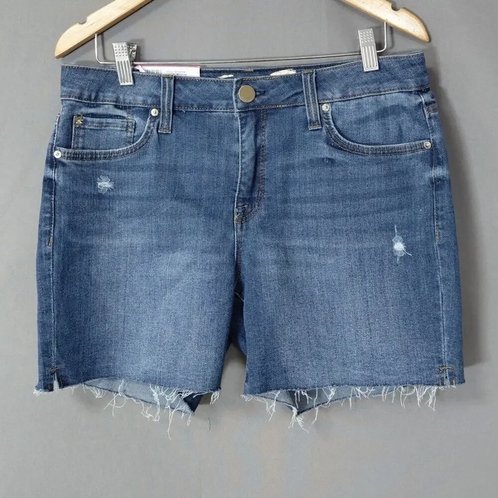 NWT Seven7 Weekend Short Blue Stretch Shorts Women Size 6